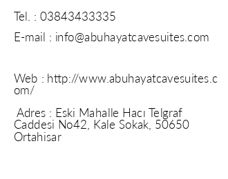 Abu Hayat Cave Suites iletiim bilgileri