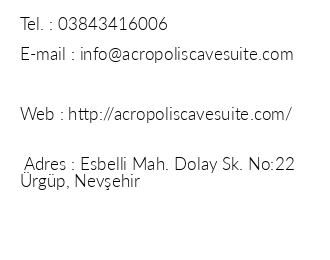 Acropolis Cave Suite iletiim bilgileri