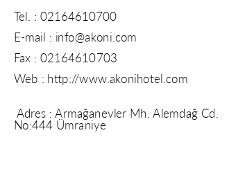 Akoni Hotel iletiim bilgileri