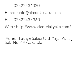 Ala Otel Akyaka iletiim bilgileri