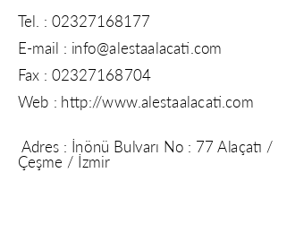 Alaat Alesta Otel iletiim bilgileri