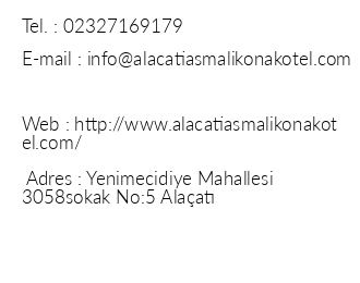 Alaat Asmal Konak Hotel iletiim bilgileri