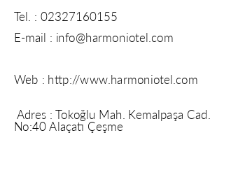 Alaat Harmoni Otel iletiim bilgileri