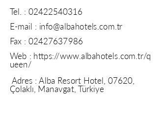 Alba Queen Hotel iletiim bilgileri