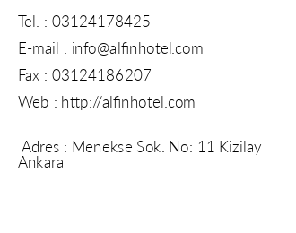 Alfin Hotel iletiim bilgileri