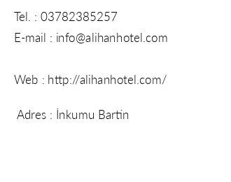Alihan Hotel iletiim bilgileri