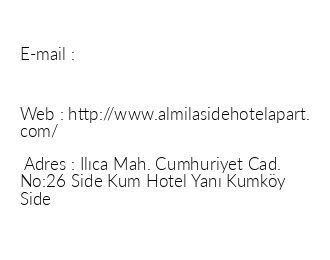Almila Side Suite Hotel iletiim bilgileri