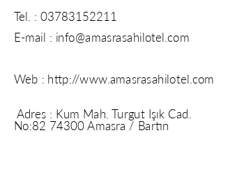 Amasra Sahil Otel iletiim bilgileri