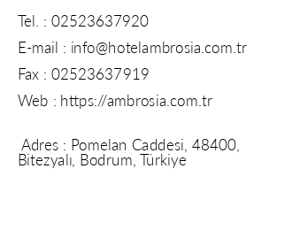 Hotel Ambrosia iletiim bilgileri