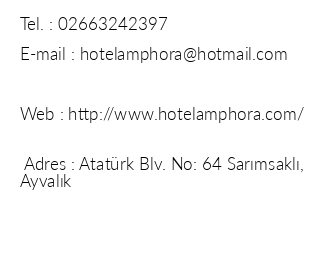 Amphora Hotel Ayvalk iletiim bilgileri