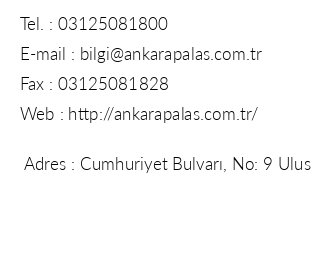 Ankara Palas iletiim bilgileri