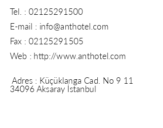 Grand Ant Hotel iletiim bilgileri