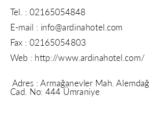 Ardina Hotel iletiim bilgileri