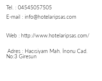 Aripsas Hotel iletiim bilgileri