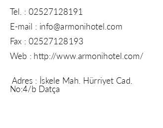 Armoni Hotel iletiim bilgileri