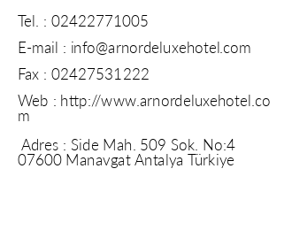 Arnor De Luxe Hotel & Spa iletiim bilgileri