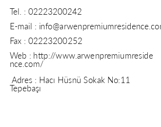 Arwen Premium Residence iletiim bilgileri