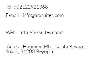 Arx Suites iletiim bilgileri