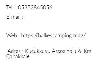 Assos Balkes Camping iletiim bilgileri