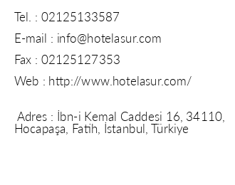 Asur Hotel iletiim bilgileri