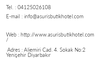Asuris Hotel iletiim bilgileri