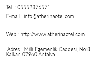 Atherina Hotel iletiim bilgileri