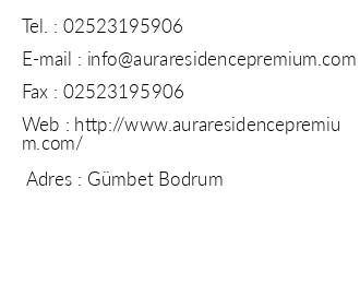 Aura Residence Premium iletiim bilgileri