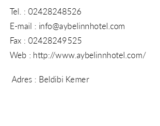 Aybel nn Hotel iletiim bilgileri