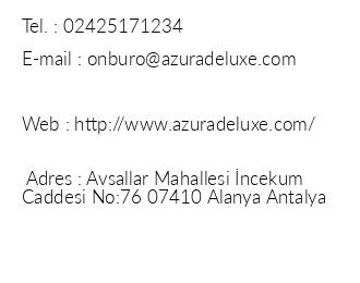Azura Deluxe Resort & Spa Hotel iletiim bilgileri