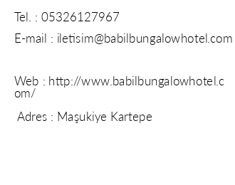 Babil Bungalow Hotel iletiim bilgileri