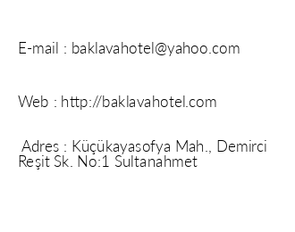 Baklava Hotel iletiim bilgileri