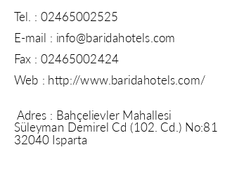 Barida Hotel iletiim bilgileri