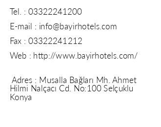 Bayr Diamond Hotel & Convention Center iletiim bilgileri