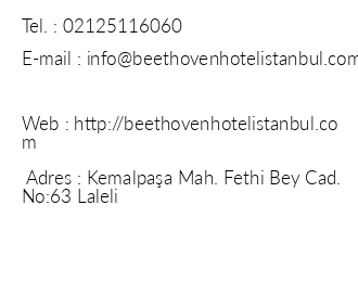 Beethoven Hotel iletiim bilgileri