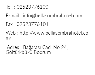 Bella Sombra Hotel iletiim bilgileri