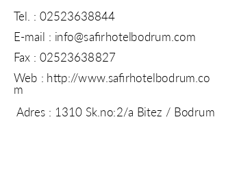 Safir Hotel Bitez iletiim bilgileri