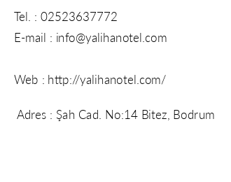 Bitez Yalhan Hotel iletiim bilgileri