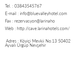 Larina Cave Hotel iletiim bilgileri