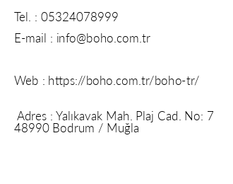 Boho Hotel Yalkavak iletiim bilgileri