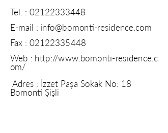 Bomonti Residence iletiim bilgileri