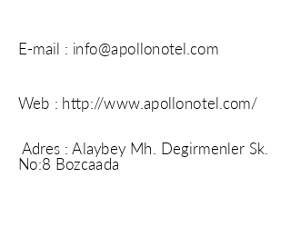 Bozcaada Apollon Hotel iletiim bilgileri