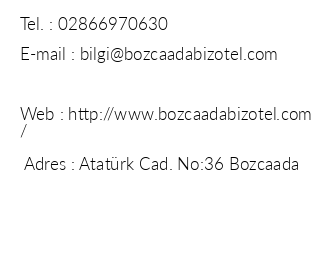Bozcaada Biz Otel iletiim bilgileri