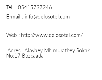 Bozcaada Delos Otel iletiim bilgileri