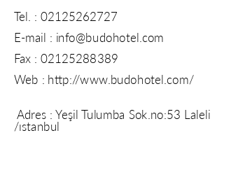 Budo Hotel iletiim bilgileri