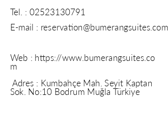 Bumerang Suites Hotel iletiim bilgileri