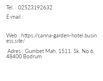 Canna Garden Hotel iletiim bilgileri