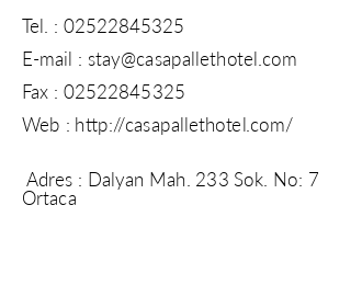 Casa Pallet Hotel iletiim bilgileri