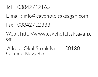 Cave Hotel Saksaan iletiim bilgileri