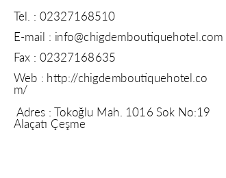 Chigdem Boutique Hotel iletiim bilgileri