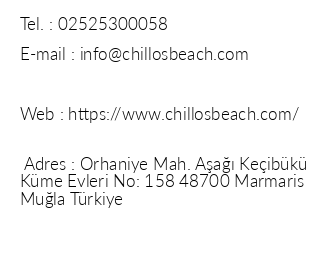 Chillos Beach Hotel & Lounge iletiim bilgileri